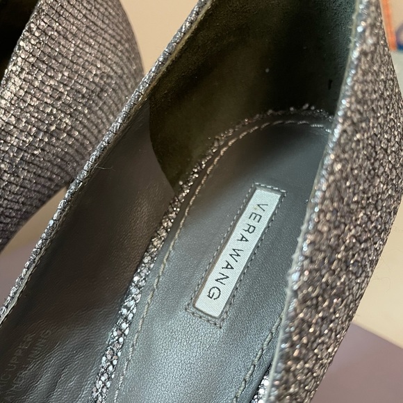 Vera Wang glitter/sparkle open toe platform heels - Picture 4 of 10